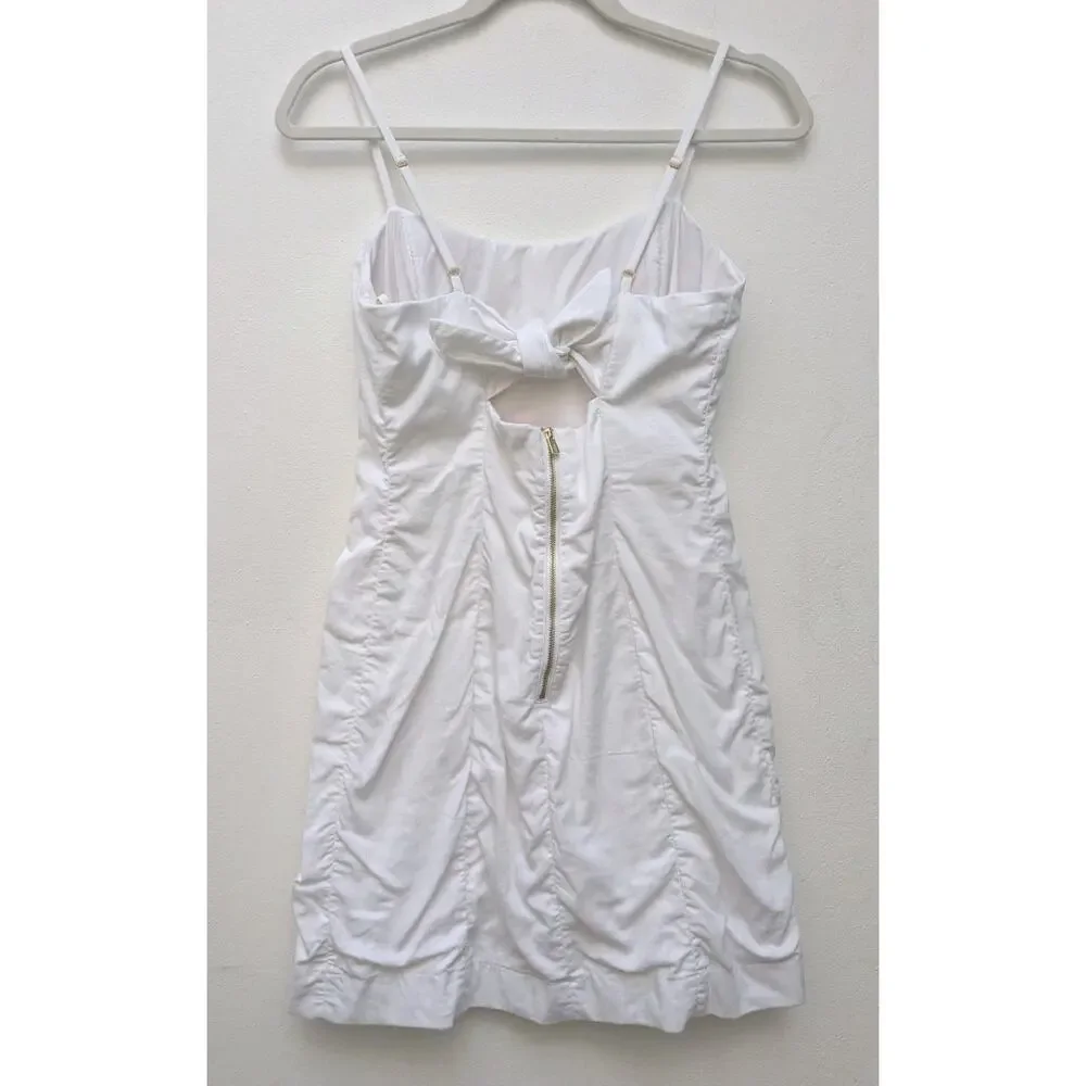 Lilly Pulitzer Women's Sheath Dress Railee Resort White Floral Cross Eyelet S 6